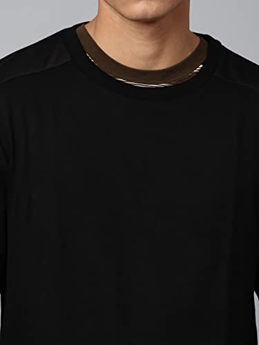 Image of Dennis Lingo Men's Cotton Blend Full Sleeves Panelled Sweatshirt - Regular-Fit, Crew Neck, and Lightweight, Casual Winterwear for Men