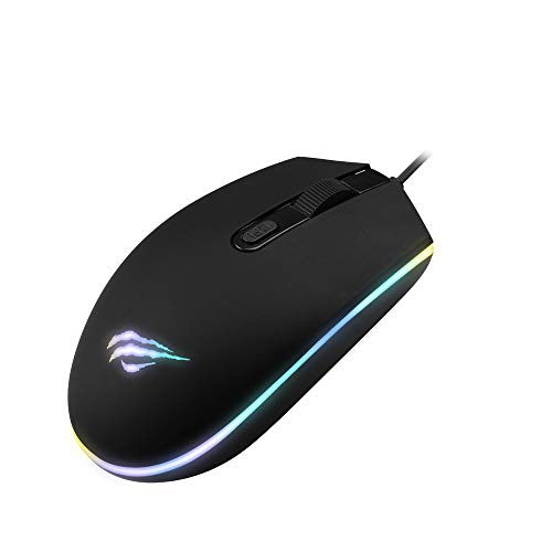 Mouse Gamer RGB, 4 Botões, 800-1000-1200 DPI, USB, HAVIT, MS1003