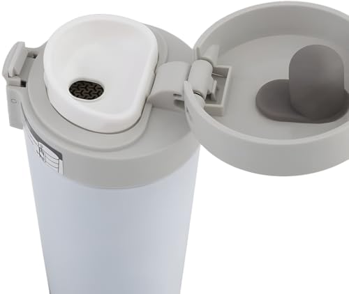 Image of Zentro Travel Coffee Mug Leak Proof -380 ML One Click Lid Stainless Steel Coffee Cup for Car, Office & Daily Commute with Secure Lock & Easy Clean Design (White)