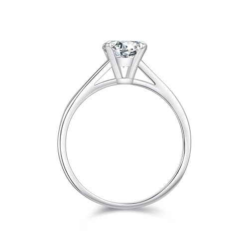 Bague moissanite or gris 9K alliance de prestige Wycian
