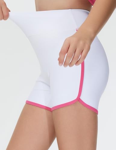 THE GYM PEOPLE Girl's High Waisted Workout Shorts Lightweight Athletic Dolphin Lounge Yoga Shorts4