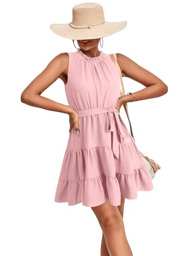 Image of Umenlele Women's Ruffle Casual Mini Dress