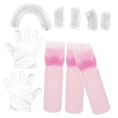 NIYANGLE 1 Juego Conjunto De Color De Pelo Kit De Tinte Cubre Orejas Para Teñir El Cabello Tinte Para El Cabello Permanente Herramienta Teñido Kit De Pelo Rosa El Plastico
