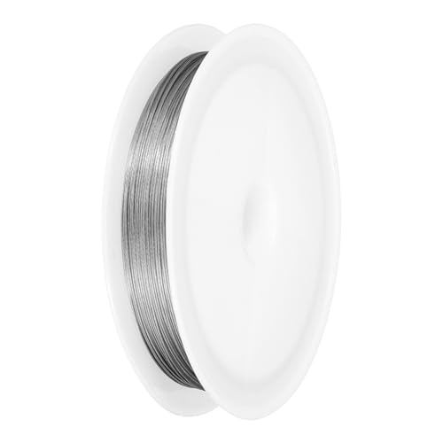 PATIKIL 72FT (22m) 0.015inch (0.38mm) 7-Strand Bead String Wire, Stainless Steel Nylon Coated Bead Cord Stringing Wire for Jewelry Bracelet Beading Making, Silver