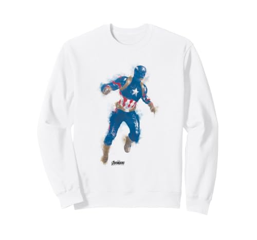 Image of Marvel Avengers Endgame Captain America Blurred Water Color Sweatshirt