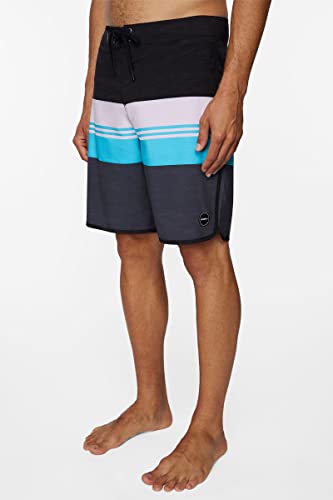 O'NEILL Men's 19 Inch 4-Way Stripe Boardshorts - Quick Dry Swim Trunks for Men with Fabric and Pockets2