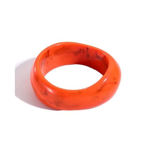 Image of Colorful Resin Bangle Bracelet For Women Irregular Wide Chunky Geometric Bracelet Fashion Charm Accessories Jewelry Birthday Holiday Gifts