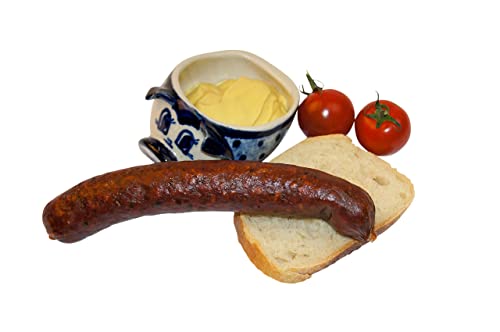 Foto von Kaminwurzen Rind 100% | Rindswurst luftgetrocknet | Würstchen Rind Natur und mit Parmesan | Brotzeit Wurst Rindfleisch ausgereifte Mettwurst Salami Snack kalt & heiß essen | 4 Pack Mix 560 GR