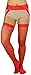 ToBeInStyle Women’s Flirtatious Hip Criss Cross Lace Fishnet Garter Belt Stockings - Red
