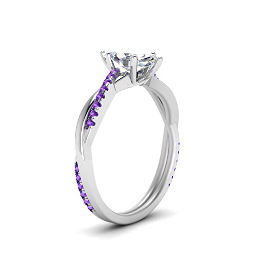 Image of 55Carat Choose Your Gemstone Dainty Infinity Twist Diamond CZ Ring Sterling Silver Marquise Shape Engagement Rings Everyday Jewelry Wedding Jewelry Handmade Gifts for Wife US Size 4 to 12