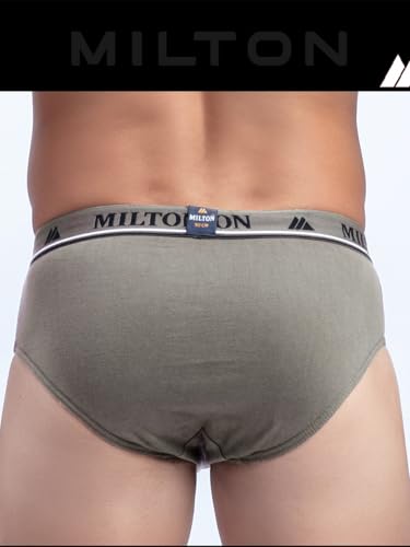 Image of Milton Mens Cotton Solid Outer Elastic Brief | Premium Soft Cotton Underwear | Breathable & Skin-Friendly Briefs with Comfort Fit Waistband | Pack of 1, Color May Vary as per Availability