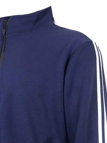 Galaxy by Harvic Men's Modern Fit Full Zip Tech Fleece Hoodie and Jogger 2-Piece Set with Reflective Trim Design4