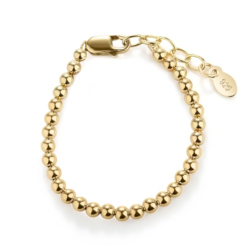 Image of Cherished Moments 925 Sterling Silver Stackable Beaded Bracelets or Matching Mom & Me Jewelry for Babies, Infants, Toddlers, Little Girls, Teens, and Women