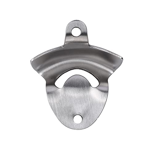 Luwanburg 5Pcs Stainless Steel Beer Bottle Opener Wall Mounted Bottle Cap Opener Brushed Silver #TOP4