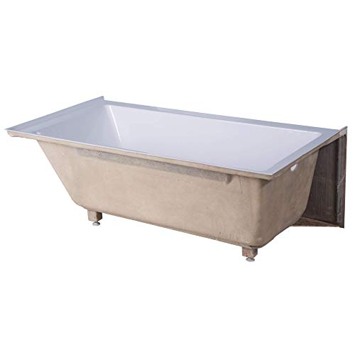 Fine Fixtures Acrylic/Fiberglass Soaking Bathtub, Exclusive Small Size 54