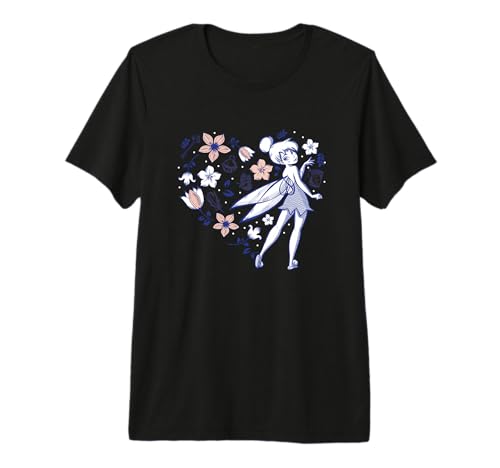 T-shirt Disney Tinker Bell bleu et son motif cœur nostalgique de l'enfance