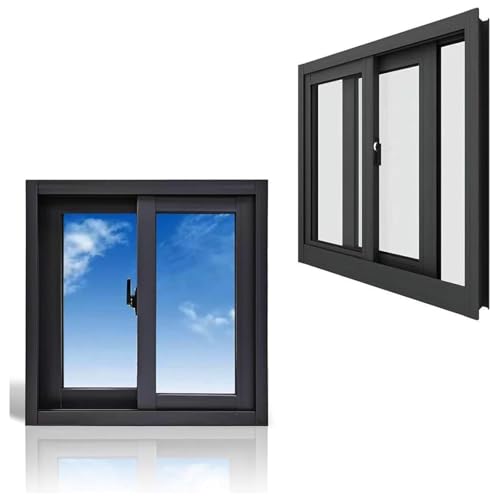 Finestra Scorrevole Con Telaio In Alluminio Incassato Nel Basamento, Piccola Finestra A Tettoia, Antivento, Vetrata, For Garage, Bagni, Pollai,Cucine, Fienili(50x50cm/19.7x19.7in)