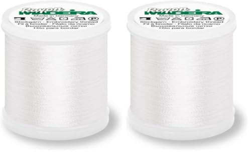 Madeira M9840-1001 Fil à broder pour machine 1001, blanc, 200 m (Lot de 2)