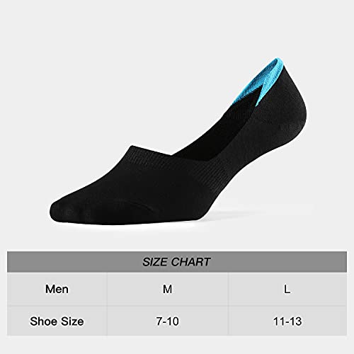 Image of WANDER No Show Socks Mens 7 /8 Pair Cotton Thin Non Slip Low Cut Men Invisible Sock 6-8 /9-11 /12-14