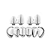 3Pieces Hip Hop Teeth Grillzs Set Street Styles Glossy Teeth Grillzs Set Upper and Lower Fit Hip Hop Fashion Brace HipHop