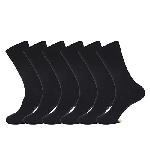 Feetalk 98% Cotton Dress Crew Socks for Business and Casual Mens and Womens Socks