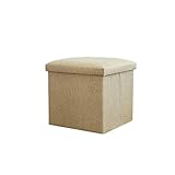 15 x 15 x 15 Inches Folding Storage Ottoman Cube Footrest Stool Coffee Table Puppy Step, Holds Up to...