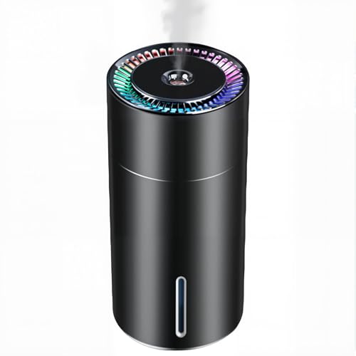 260ml Mini Car Humidifier, 2 Spray Patterns Fragrance Oil Diffuser with 7 Colors LED Light, Auto Start/Waterless Auto Shut-Off Air Moisturize, USB Car Portable Diffuser Fits Cup Holder, Room