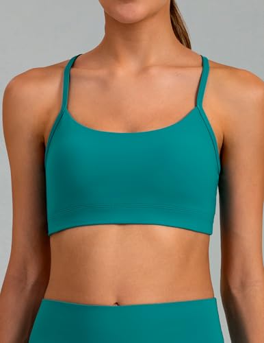Image of Colorfulkoala Women's Dreamlux Y Back Sports Bra Low Impact Padded Workout Top with Built in Bra A-C Cups