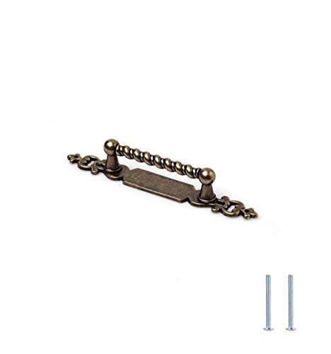 Tiradores y pomos para armarios, cajones puertas y muebles, de diferentes patrones y colores, anticuados y modernizados (ACABADO EN CUERO VIEJO, 65MM-2)