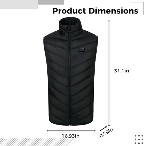 Chaleco térmico de doble control con calefacción eléctrica de 15 zonas negro 3
