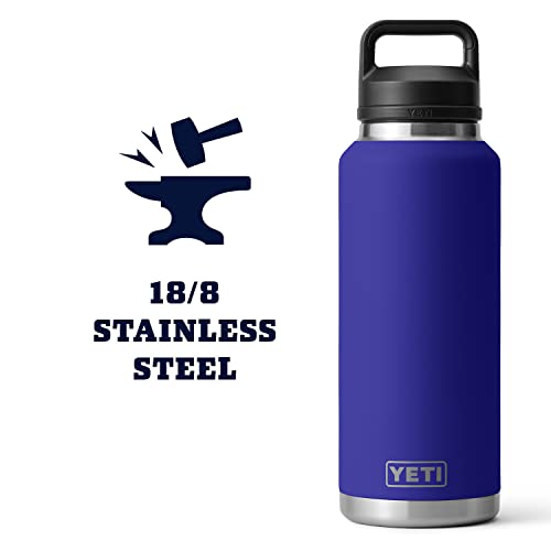 Image of YETI Rambler 46 oz Bottle, Leakproof, Vacuum Insulated, Stainless Steel with Chug Cap, Offshore Blue