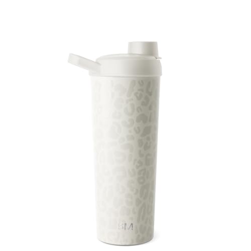 Simple Modern Stainless Steel Shaker Bottle with Ball 24oz | Metal Insulated Cup for Protein Mixes, Shakes and Pre Workout | Rally Collection | Cream Leopard by Simple Modern - Image 2
