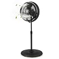COSTWAY Outdoor Misting Fan, 16-Inch Oscillating Pedestal Fan with Adjustable Height, 3 Mist Levels, 3 Speeds, 90° Oscillation, 35° Tilt Angle, GFCI Plug, Standing Fan for Outside Patio Backyard