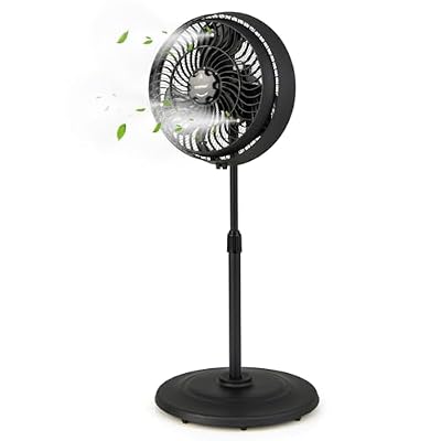 COSTWAY Outdoor Misting Fan, 16-Inch Oscillating Pedestal Fan with Adjustable Height, 3 Mist Levels, 3 Speeds, 90° Oscillation, 35° Tilt Angle, GFCI Plug, Standing Fan for Outside Patio Backyard