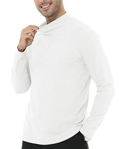 Men's Casual Slim Fit Half Turtleneck Shirts Basic Long Sleeve Undershirt Top Knitted Pullover3