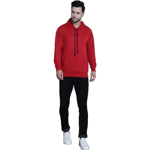 Image of Mack Jonney Solid Hooded Cotton Fleece Sweatshirt for Men (Pack of 2)-MACK50923