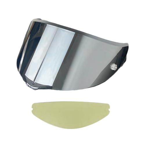 BSTOP PISTA GP RR Helmet Shield with Antifog Insert for AGV PISTA GP R, CORSA R, PISTA GP RR Visor Pinlock Ready (Silver-day use only)