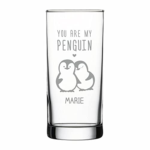 4youDesign Personalisiertes Longdrink-Glas - mit Namensgravur - Motiv Pinguin - süße Geschenkidee - Saftglas mit Spruch - tolles Geschenk zum Geburtstag - Unisex Cover