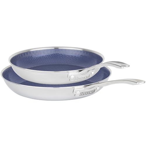 Image of Viking Hybrid Plus 3-Ply Ceramic Nonstick Frying Pan, Made without PFAS, 2-Piece Induction Fry Pan Set, 9.5 and 11 Inch, Metal Utensil Safe, Oven Safe to 500F