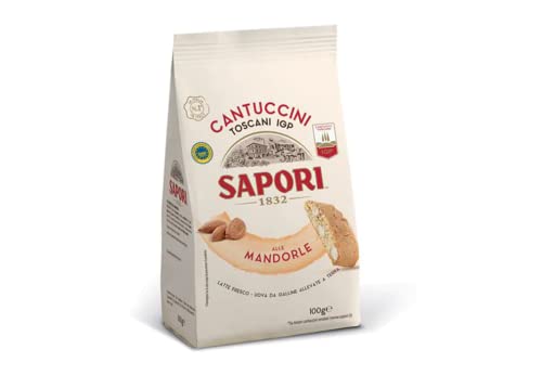 Sapori Cantuccini Toscani IGP Todas las galletas de almendras Mandorle Galletas Galletas Tradición italiana Especialidades italianas Bolsa con 100g
