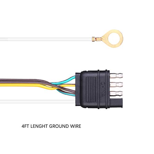 image for Miady 25ft Trailer Wiring Harness with 4 Flat Connector, 18 AWG Color 