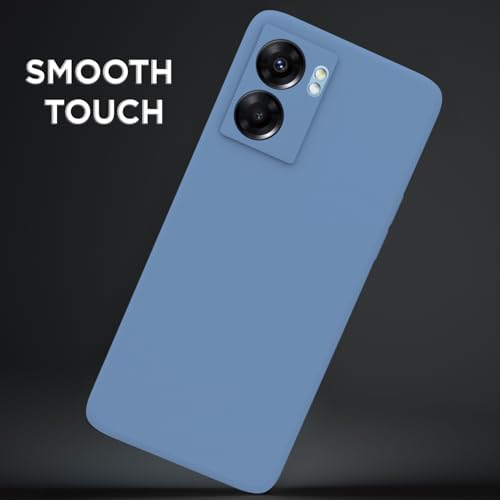 Image of Outlouders Back Cover for Oppo K10 5G | Camera Protection | Durable Soft Matte Silicone Bumper Case (Aqua Blue)