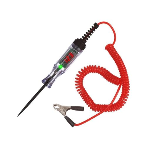 Comprobador de voltaje para coche, 3-48 V, comprobador de voltaje de coche, 3-48 V CC, con luz de control, comprobador de voltaje con pantalla LCD digital, comprobador de circuitos con pinza de