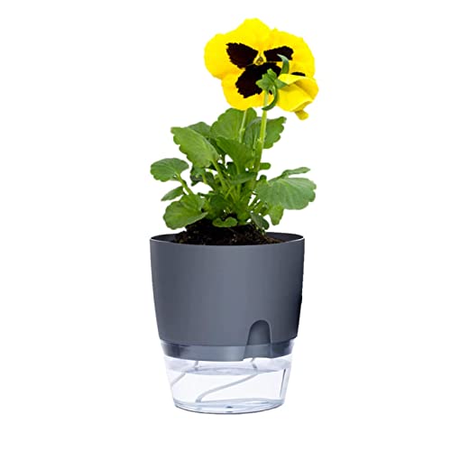 Selbstbewässernde Blumentöpfe, 4 Stück – Transparente Rechteckige Töpfe Mit Wasserspeicher | Für Zimmerpflanzen, 17,8 Cm, AS-Material