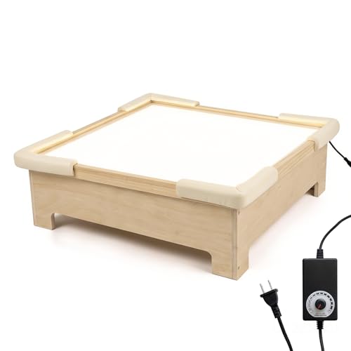 MIYOLU Light Table for Kids 23 x 23 x 7 in LED Sensory Light Table with Protective Edges Tabletop Light Box for Tracing Preschool Activity Table for Home Playroom and Classroom