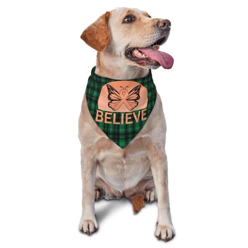 Believe Uterine Cancer Awareness Peach Ribbon Dog Scarf Pet Bandana Cat Pet Bibs