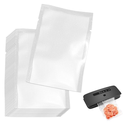 100PCS Precut Vacuum Sealer Bags Heavy Duty BPA Free Food Storage Heat Seal Bags Embossed Airtight Freezer & Sous Vide Bags Compatible with Vacuum Sealers (10 * 15cm)