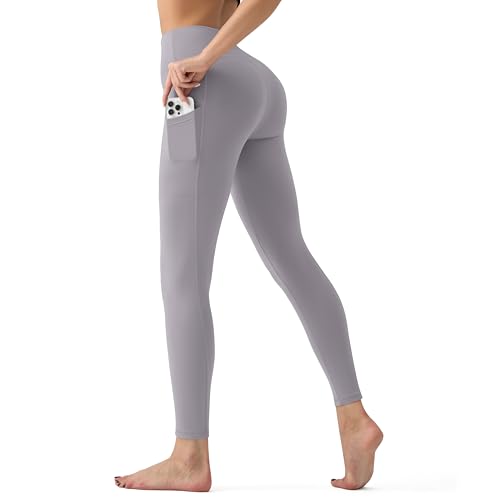 Image of YUDSUD High Waisted Leggings for Women with Pockets - Tummy Control Capris Yoga Pants for Workout Running Athletic Cycling