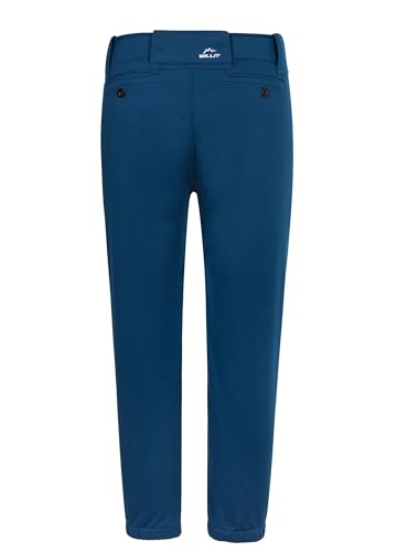 Willit Calça de softbol infantil infantil de beisebol com cinto cintura baixa calça Fastpitch com bo