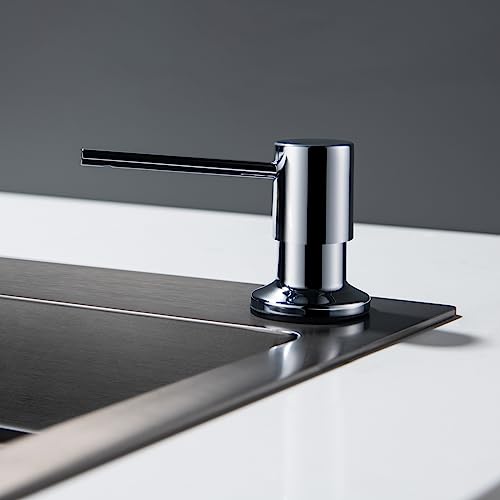 Soap Dispenser For Kitchen Sink, Ouen Chrome Pump Soap Dispenser, Built In Countertop Pump Head With 17Oz Liquid Soap Bottle #TOP4